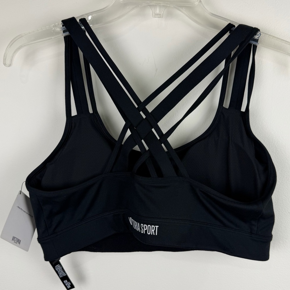 Victoria’s Secret Black Strappy Sports Bra NWT Size L - Picture 2 of 3